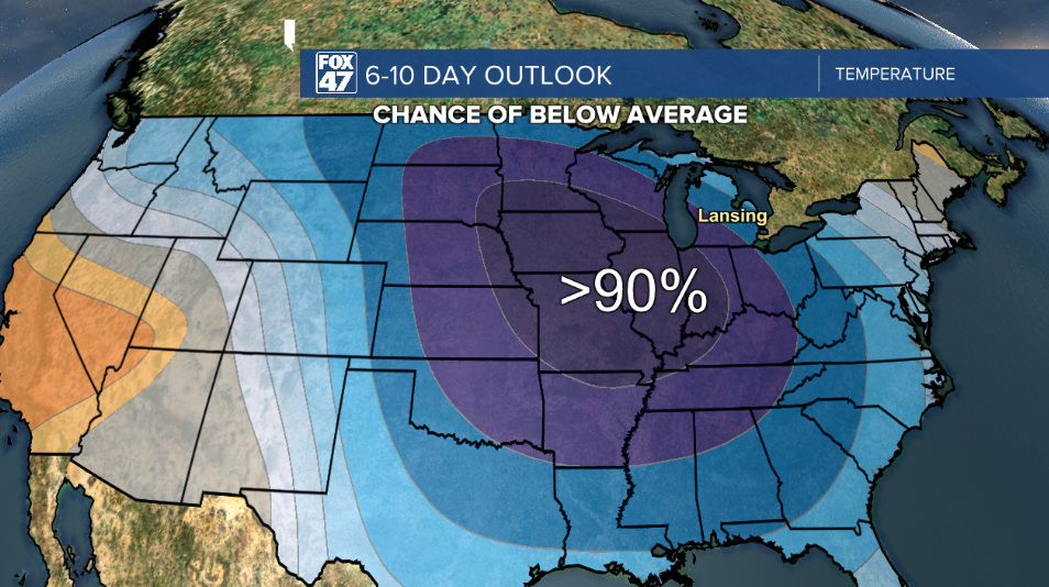 6 to 10 Day temp trend