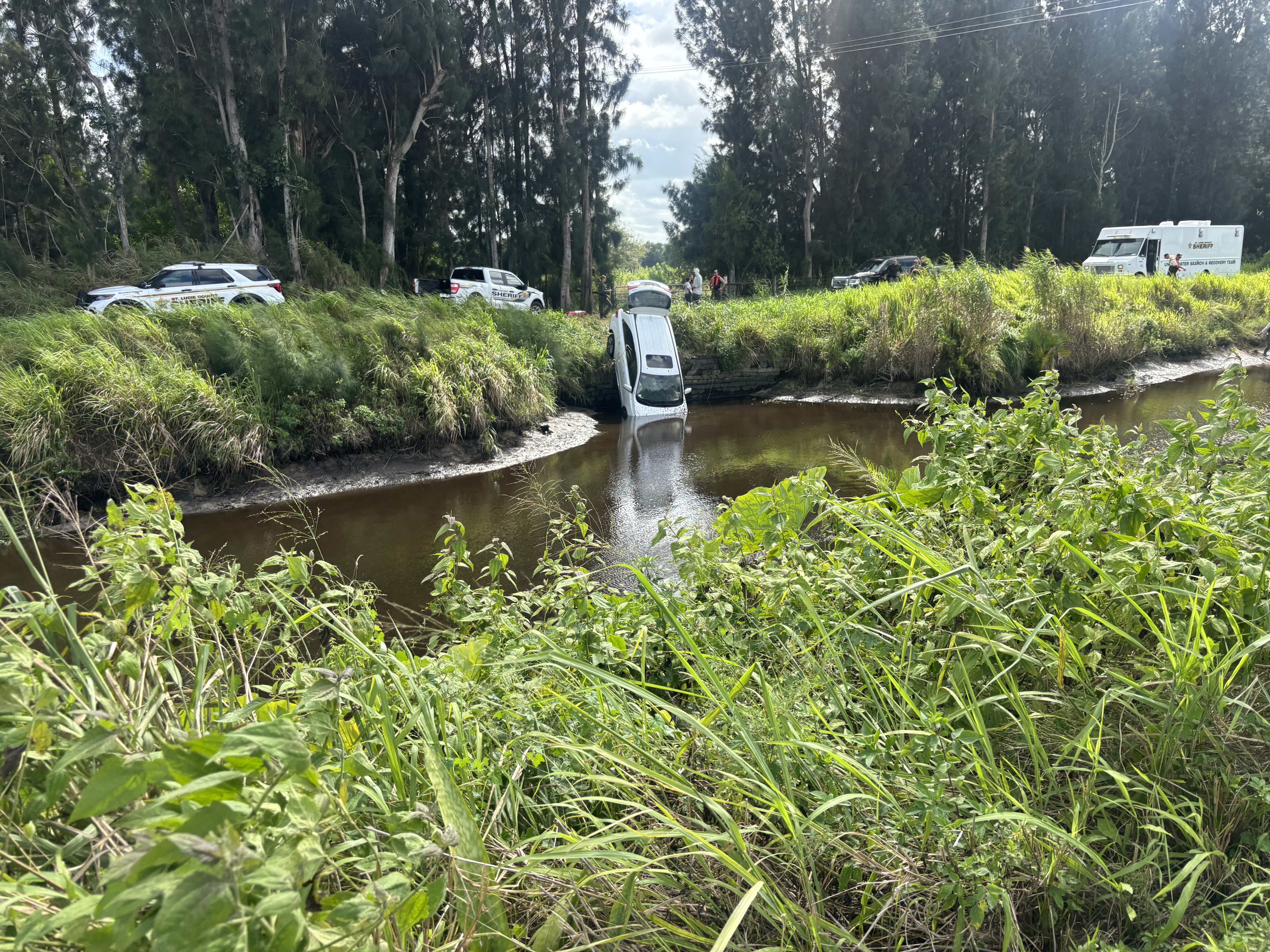 Car in Canal in St Lucie County 