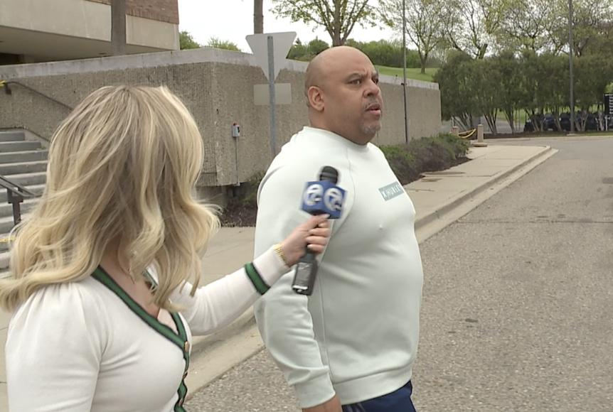 Mark Watts leaving the Southfield jail