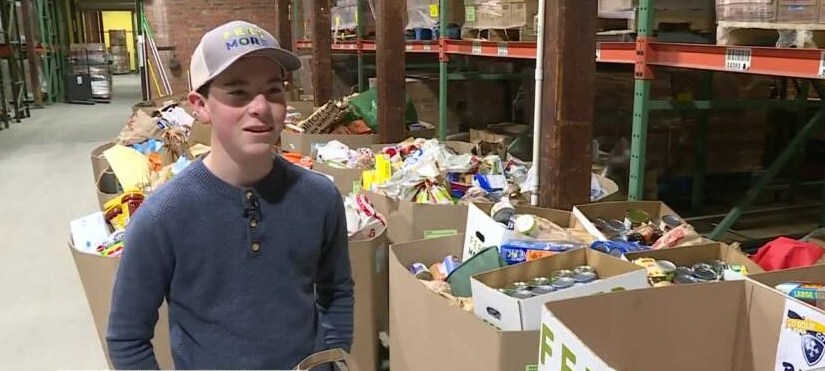 His parents taught him the gift of sharing. In the past 11 years, he's donated over 12,000 pounds of food.
