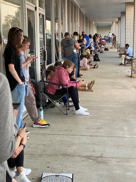 Lines waiting at the DMV