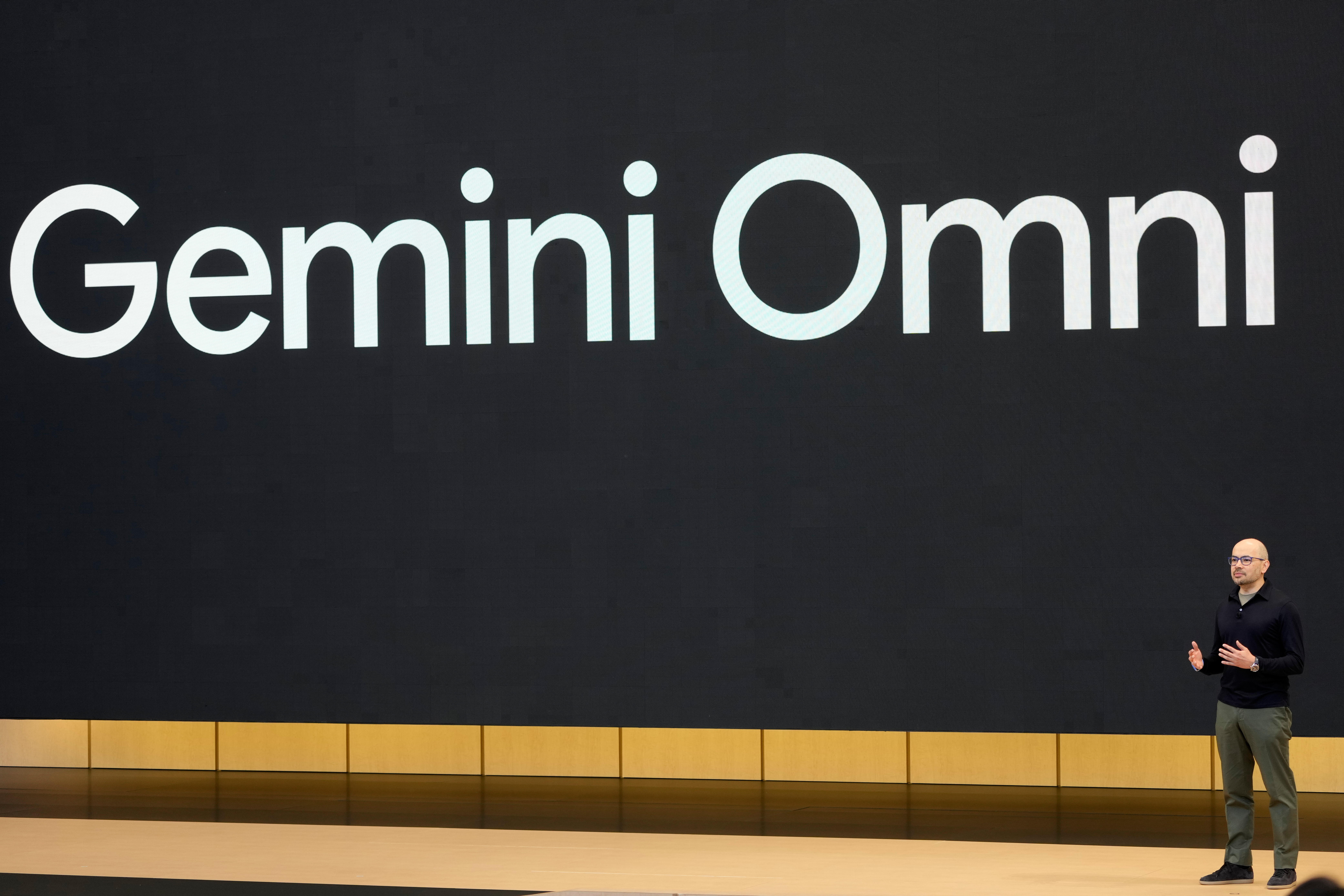 Demis Hassabis, Co-Founder and CEO, Google DeepMind, speaks about Gemini Omni at a Google I/O event in Mountain View, Calif.