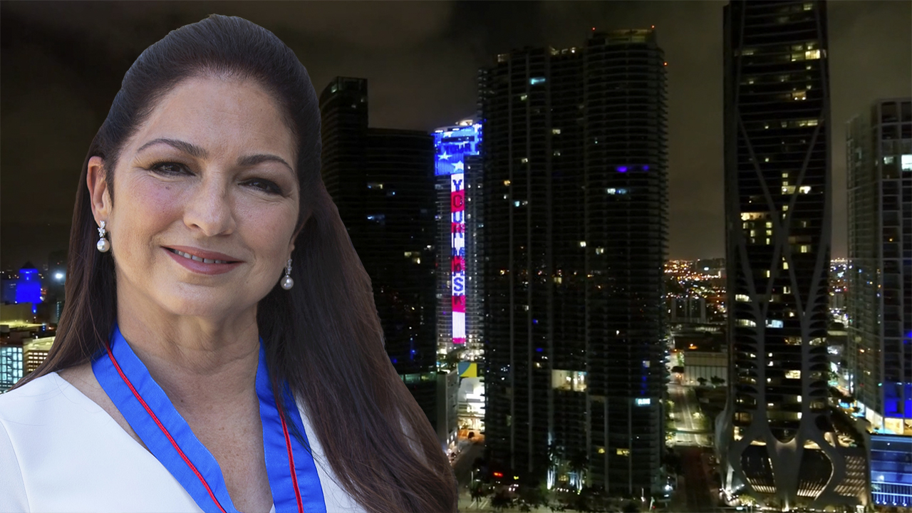 Gloria Estefan 'Put on Your Mask' lyrics illuminate over downtown Miami