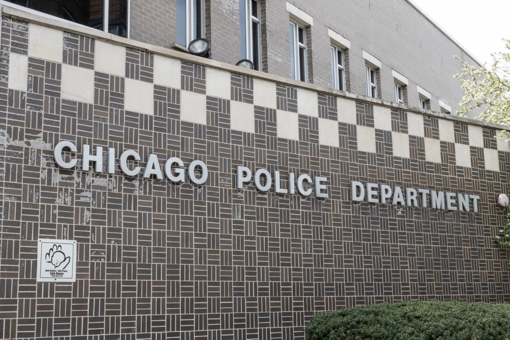 Outside a Chicago Police substation
