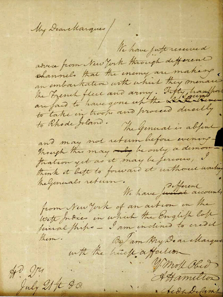 Alexander Hamilton Letter