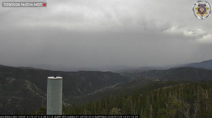 A storm moves over Eldora on July 29, 2026.