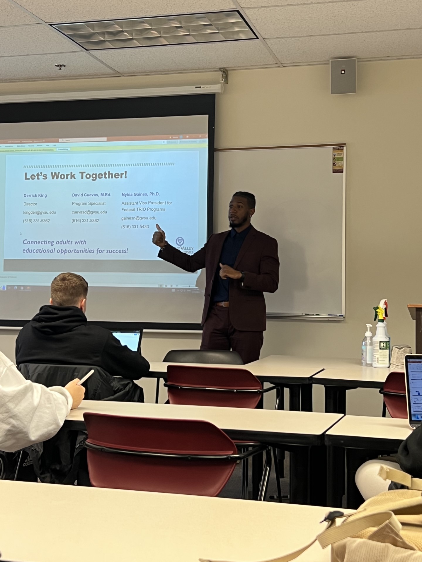 Derrick King getting students acclimated to the Laker Education Opportunity Center