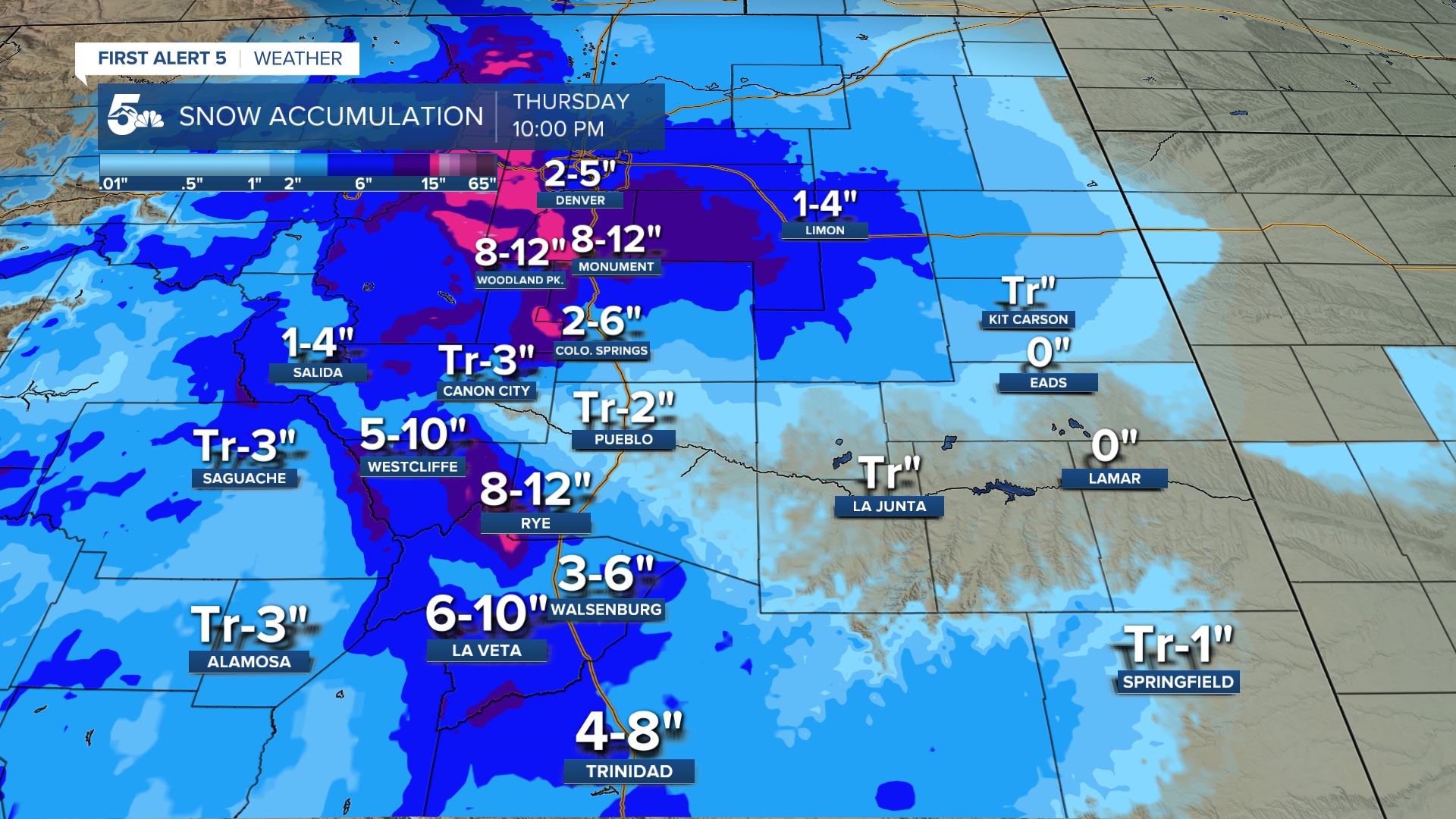 Snow accumulation March 17, 2022