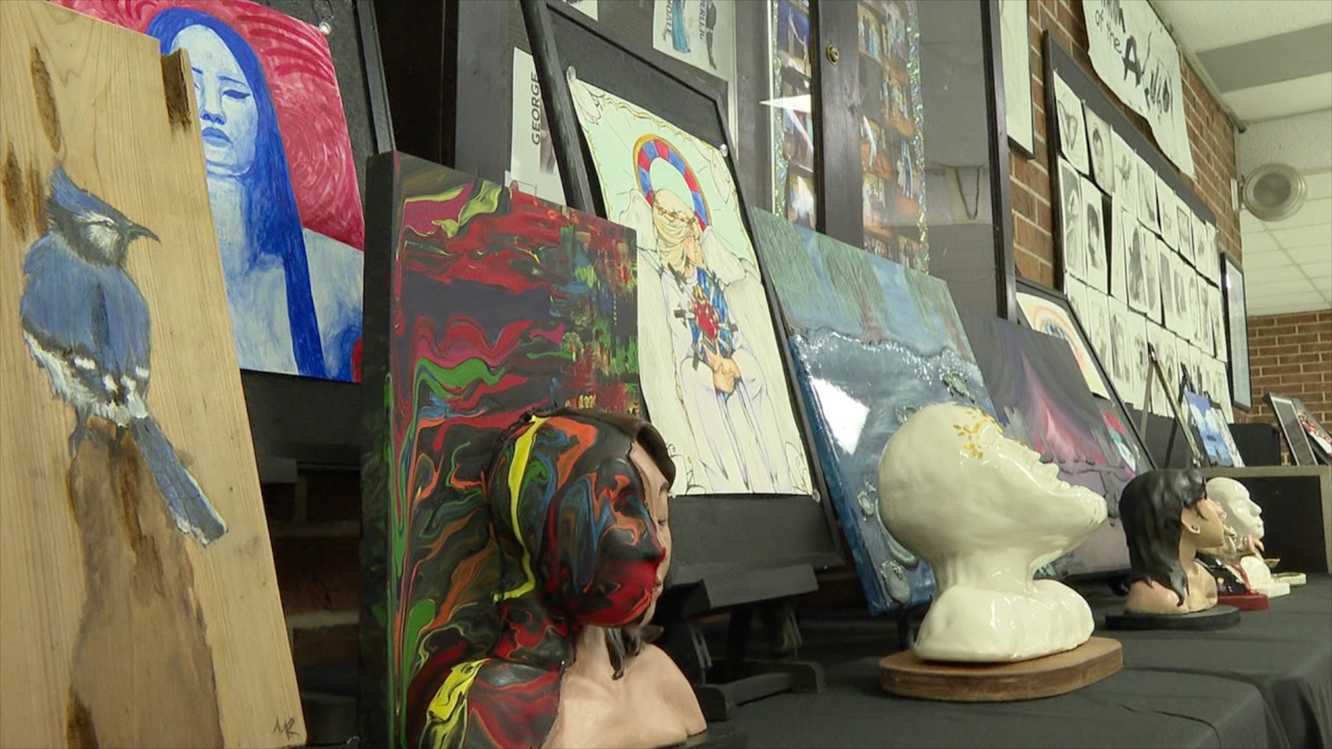 Art display at WHS for the Celebration of the Arts