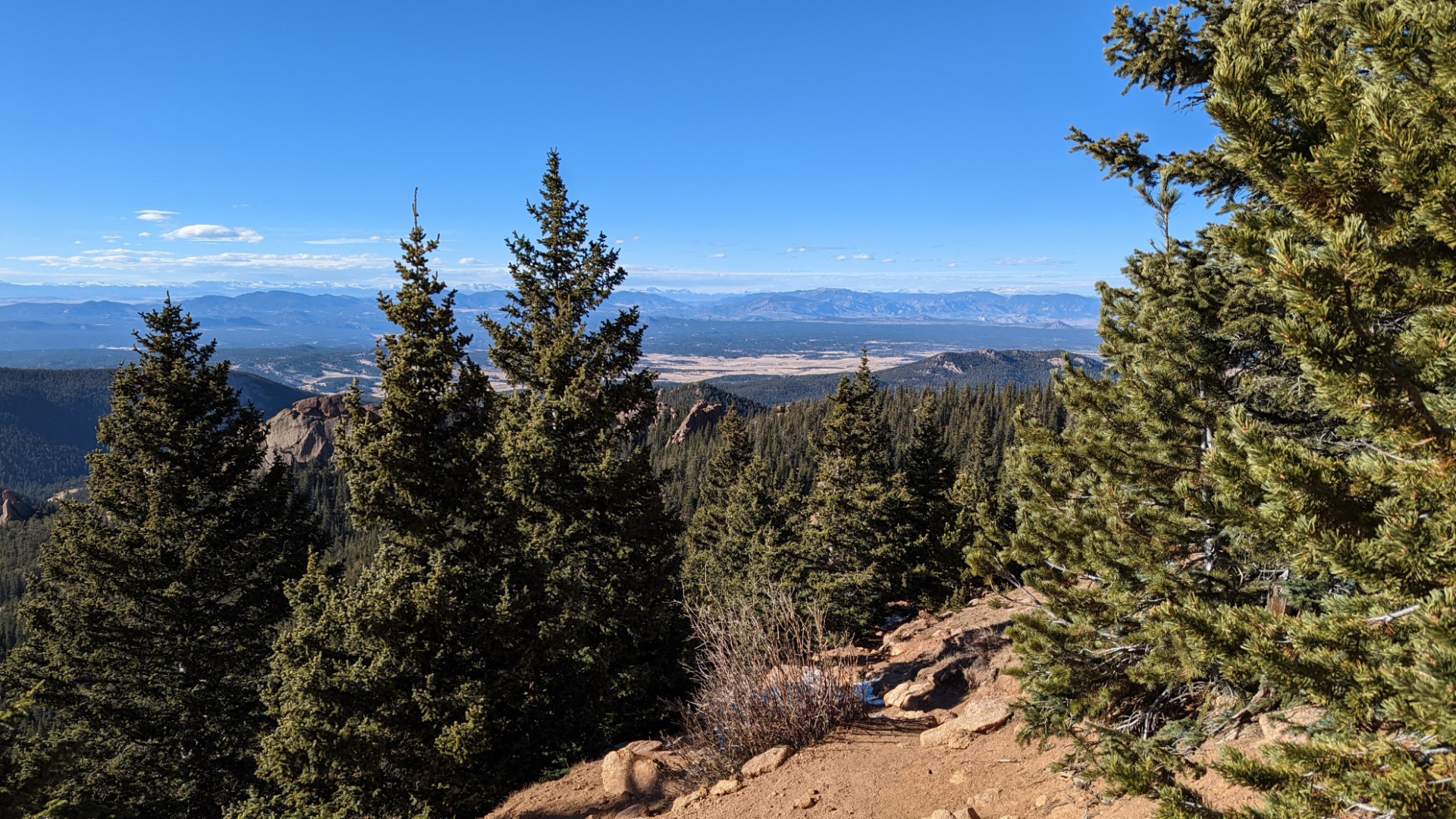 A view to the west from Pikes Peak's Crags Trail
