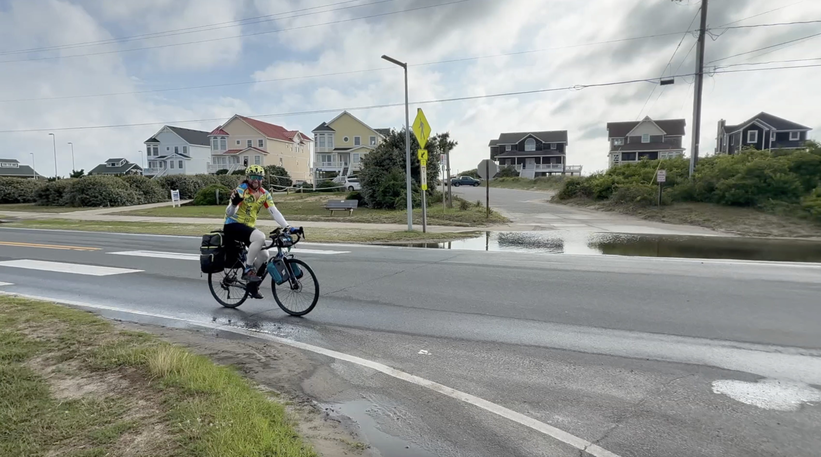 Cyclist passes through OBX Raising Awareness for Rare Disease