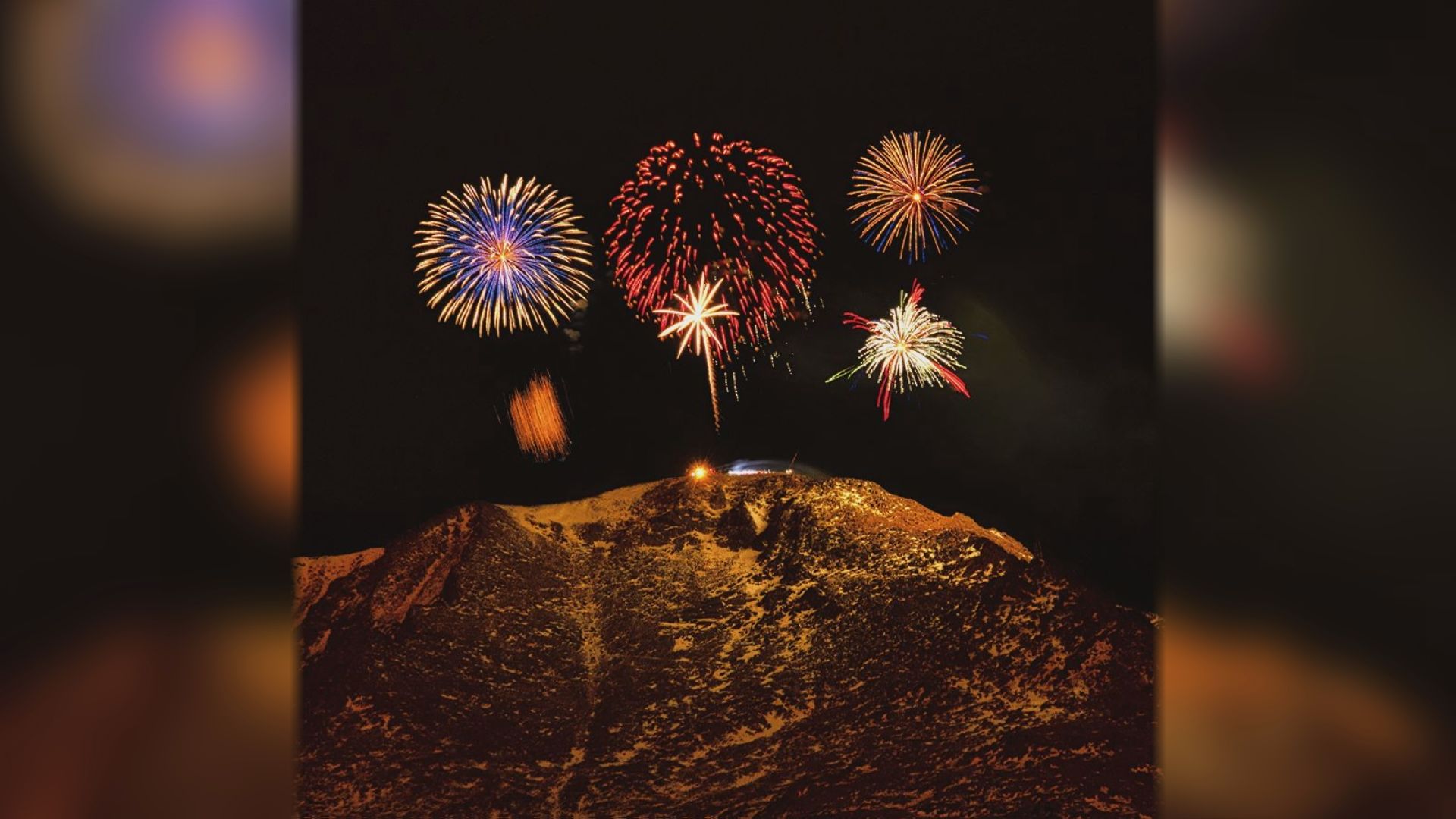 New Year's Eve fireworks over Pikes Peak