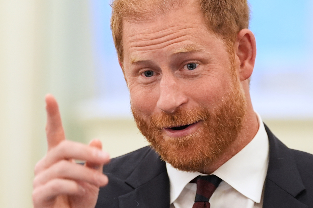 Britain's Prince Harry, the Duke of Sussex, speaks at a roundtable about support for veterans, Wednesday, Aug. 19, 2026, in Washington. 