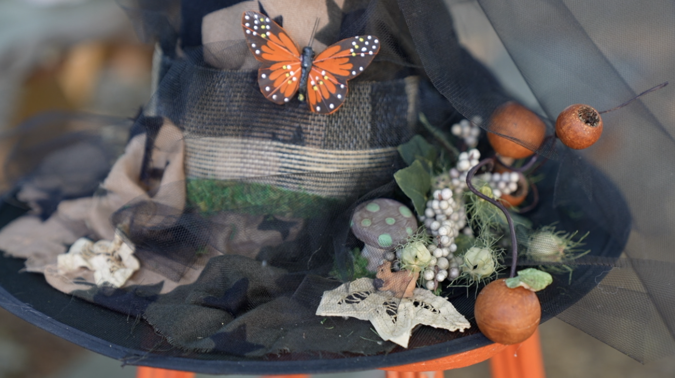 Lou Ann Shaw crafts witchy creations like hats, brooms, gloves and more