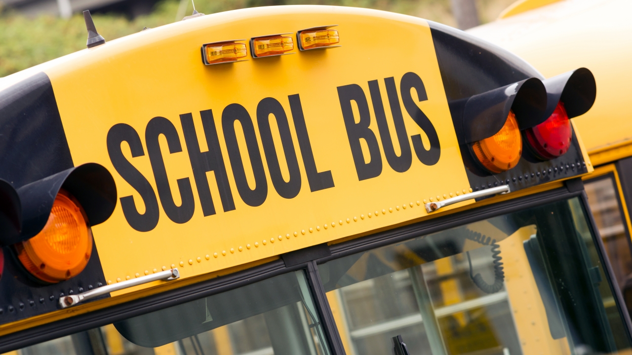 The top half of a school bus