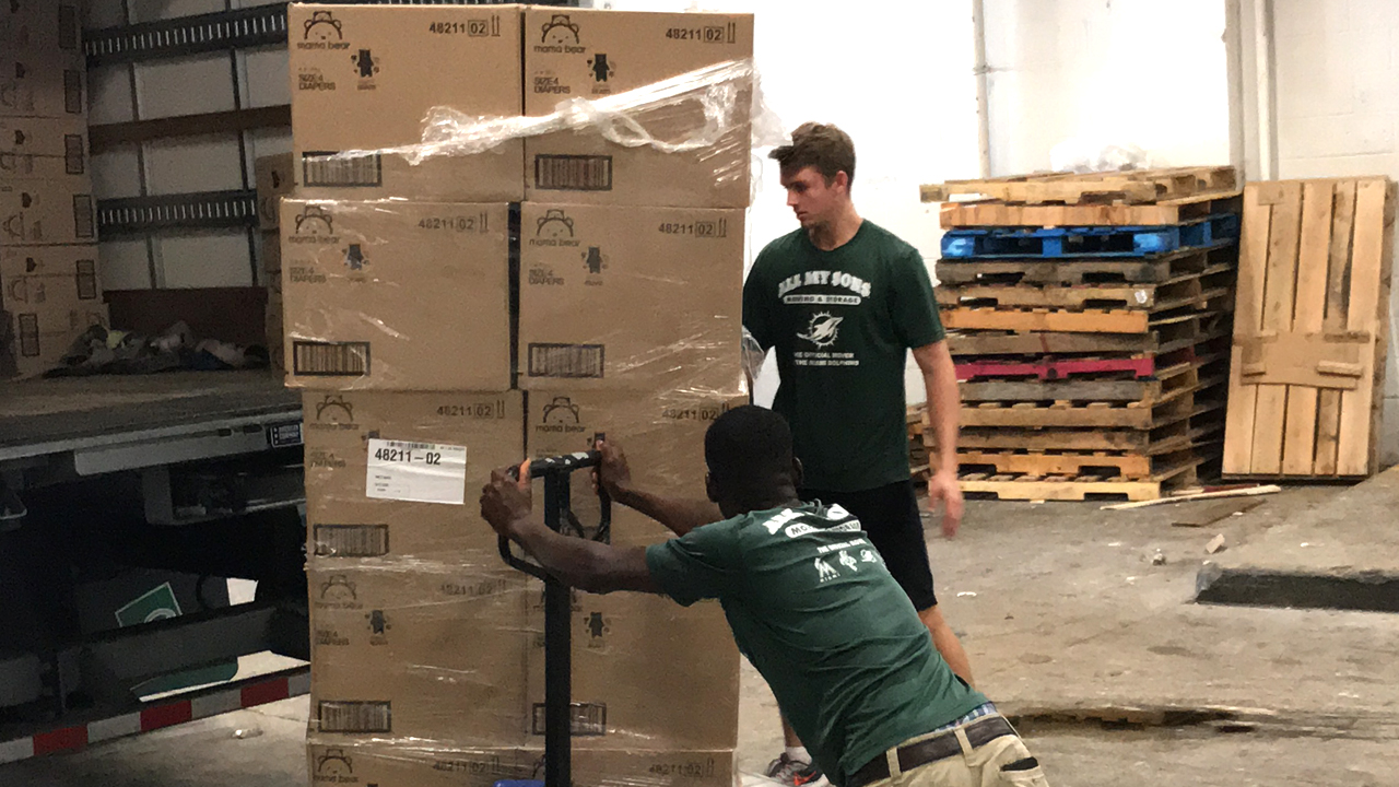 All My Sons Moving and Storage delivered nearly 280,000 diapers to the Junior League of Boca Raton's Diaper Bank on June 23, 2020.