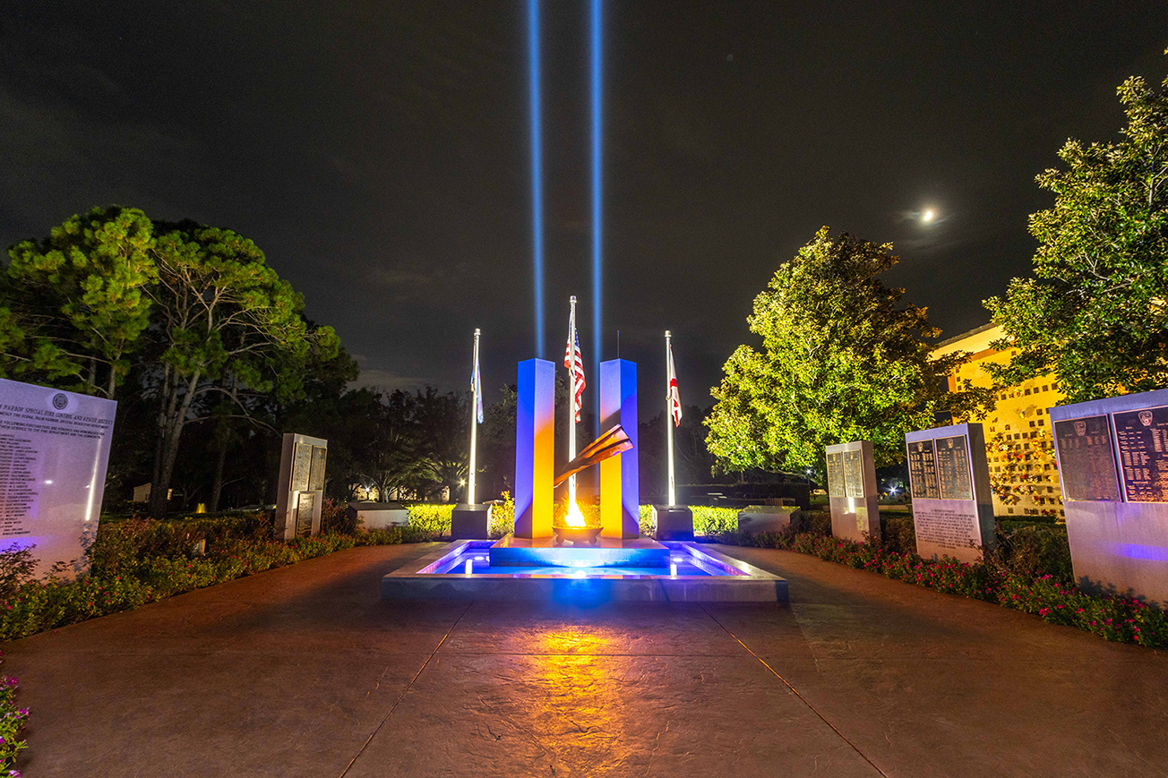 Lights will shine from the 9/11 memorial at Curlew Hills beginning Wednesday night