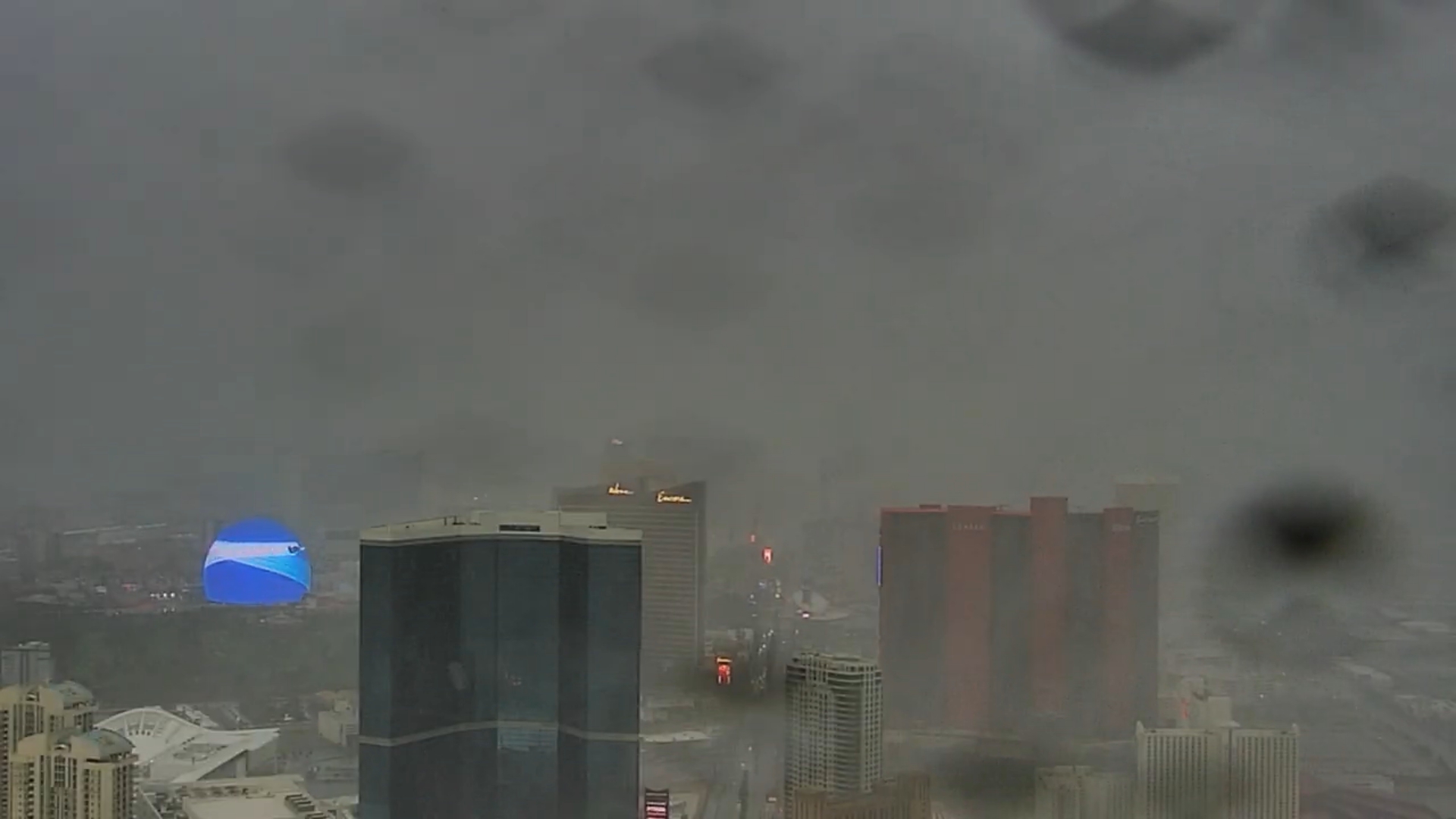 Heavy rain passes through the Las Vegas valley