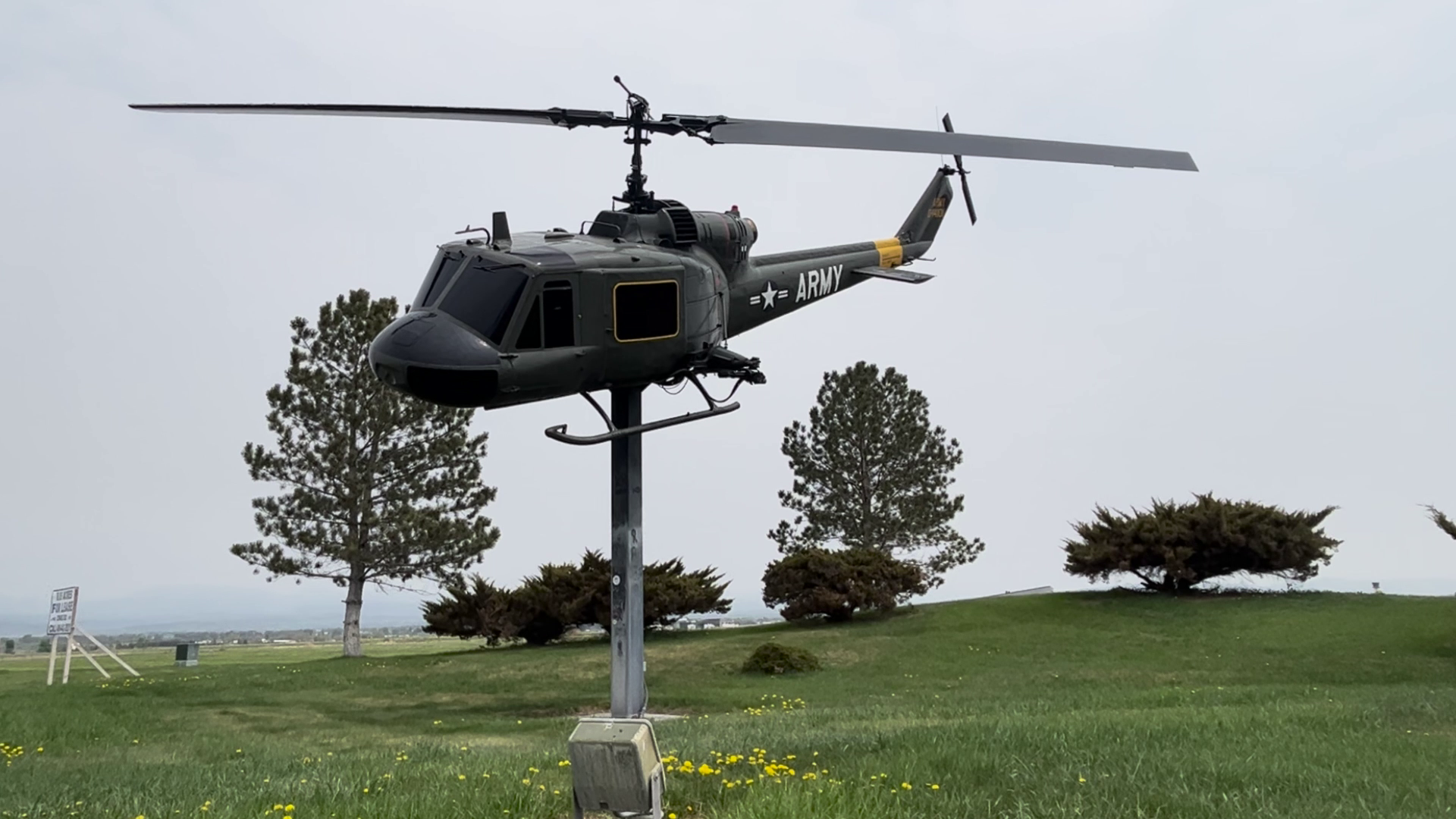 This UH-1C Huey helicopter was flown in missions overseas.