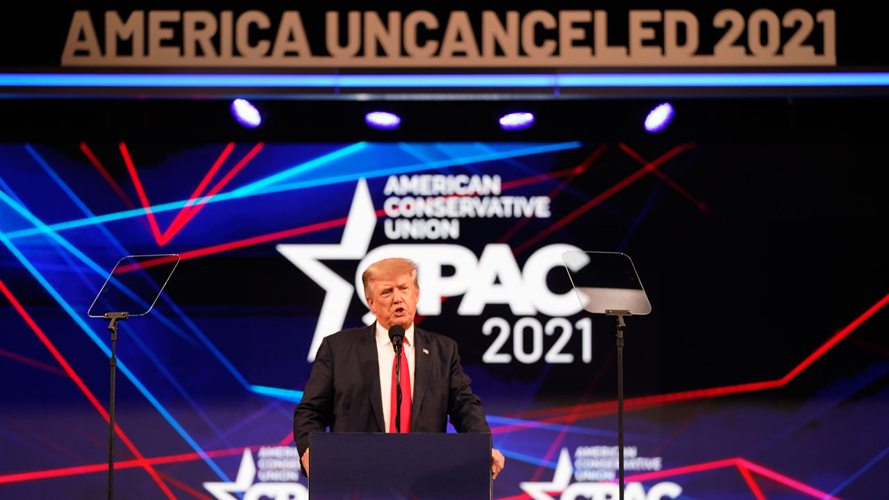 Trump at CPAC in Dallas on July 11, 2021