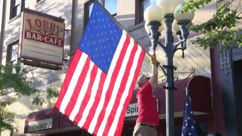 American Legion hangs flags in downtown Great Falls