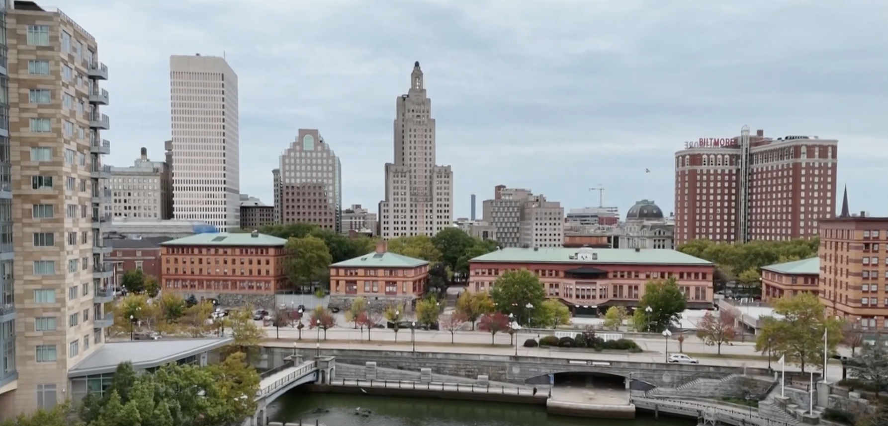 The skyline in Providence, Rhode Island.