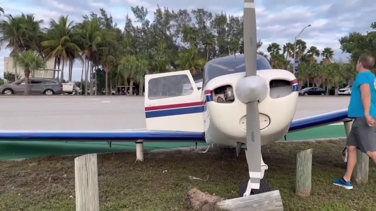 small plane on Rickenbacker Causeway, Jan. 28, 2023
