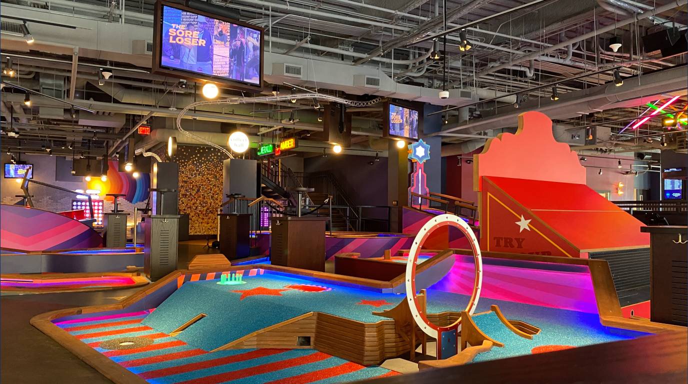 Inside Puttshack's first Arizona location. 