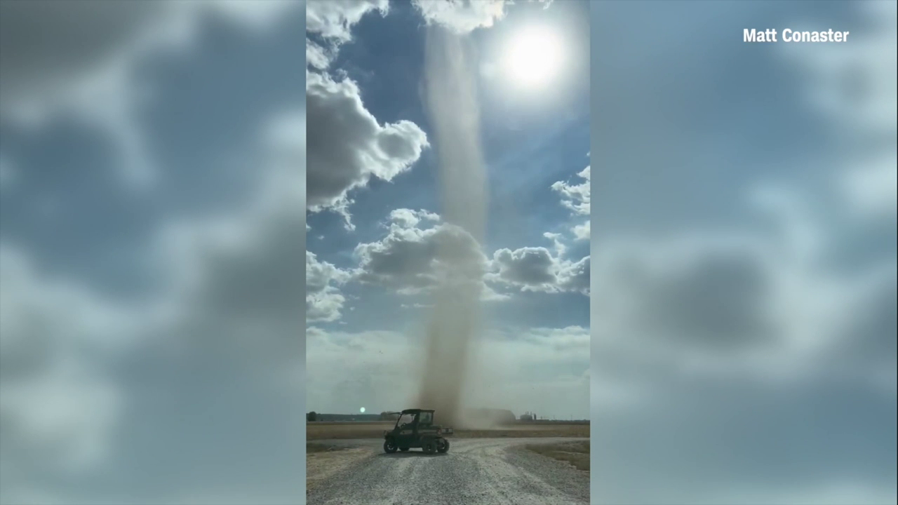 Video captures moment when a mesmerizing dust devil forms