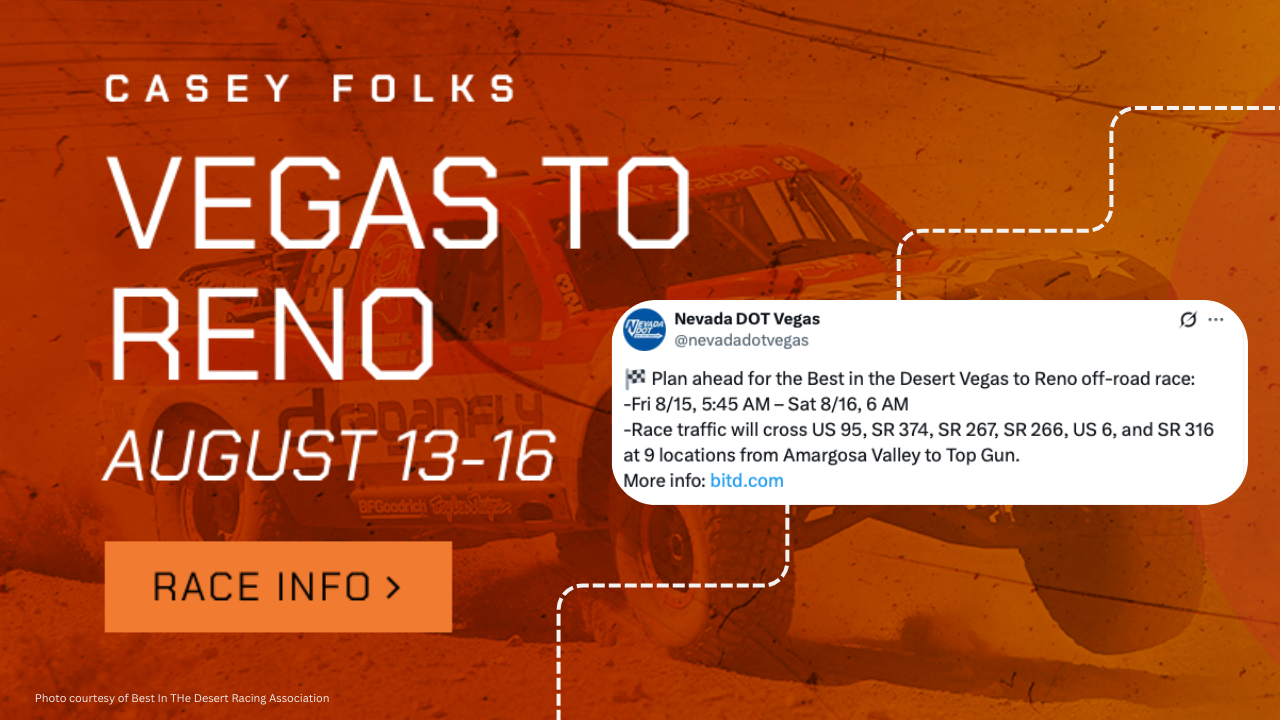 Best in the Desert traffic alert