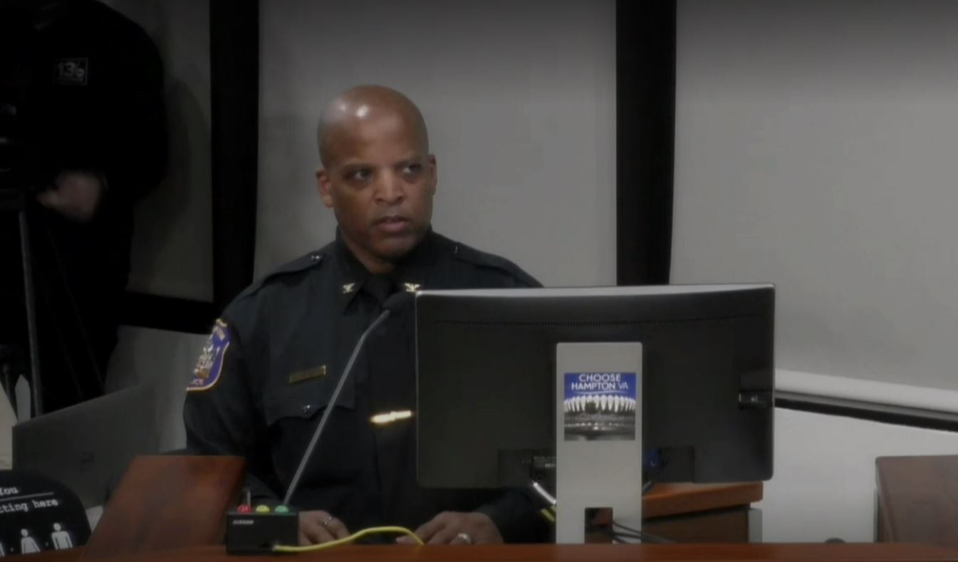 Hampton Police Chief Mark Talbot at Hampton City Council meeting (February 9).JPG