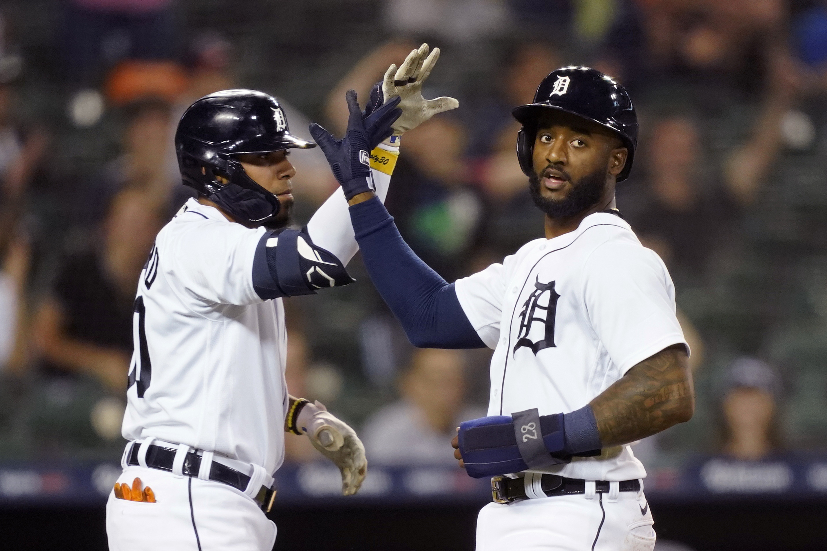 Harold Castro, Niko Goodrum Indians Tigers Baseball