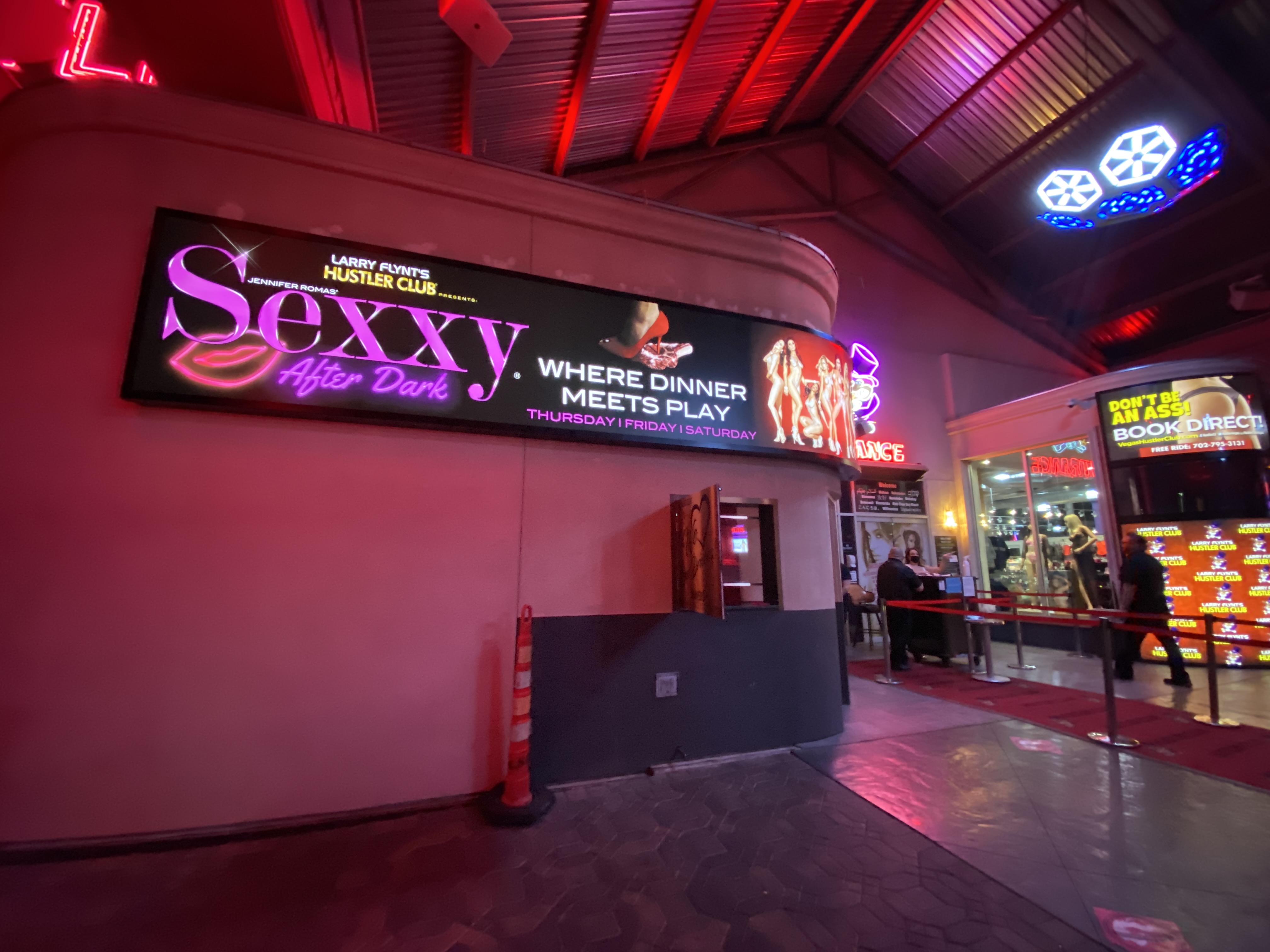 Sexxy is a topless review which has temporarily relocated to Larry Flynt's Hustle Club in Las Vegas due to COVID-19 restrictions.