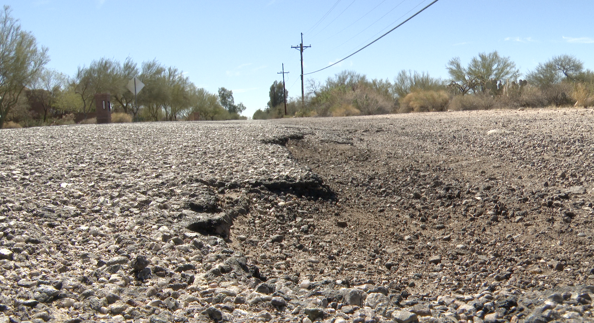 City of Tucson pothole in neighborhood