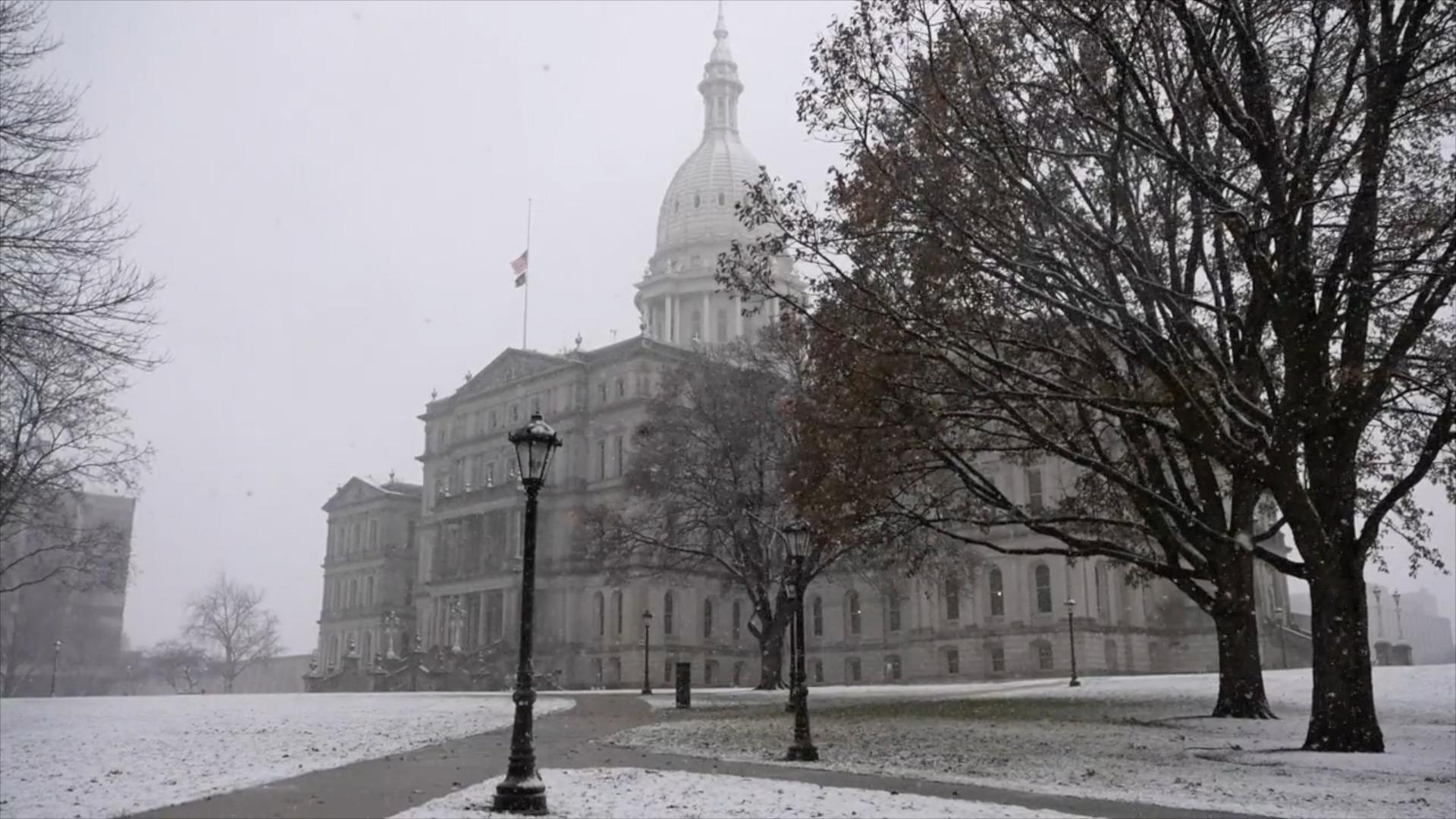 Michigan State Capitol in Winter