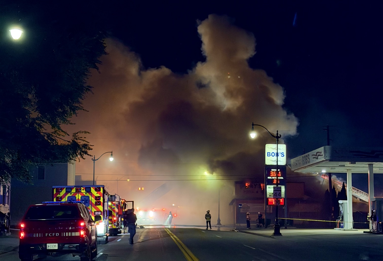 A picture taken by Wil Heinz on the night of the fire.