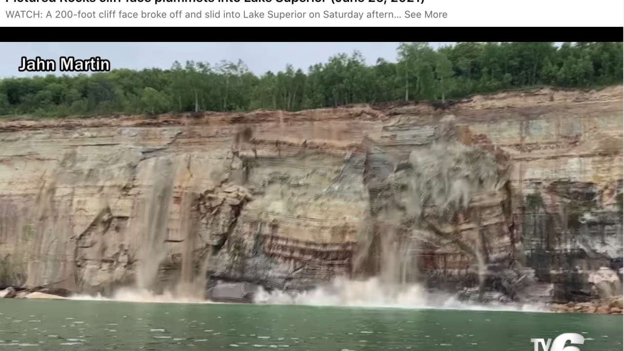 Rock Face braking off at Pictured Rocks