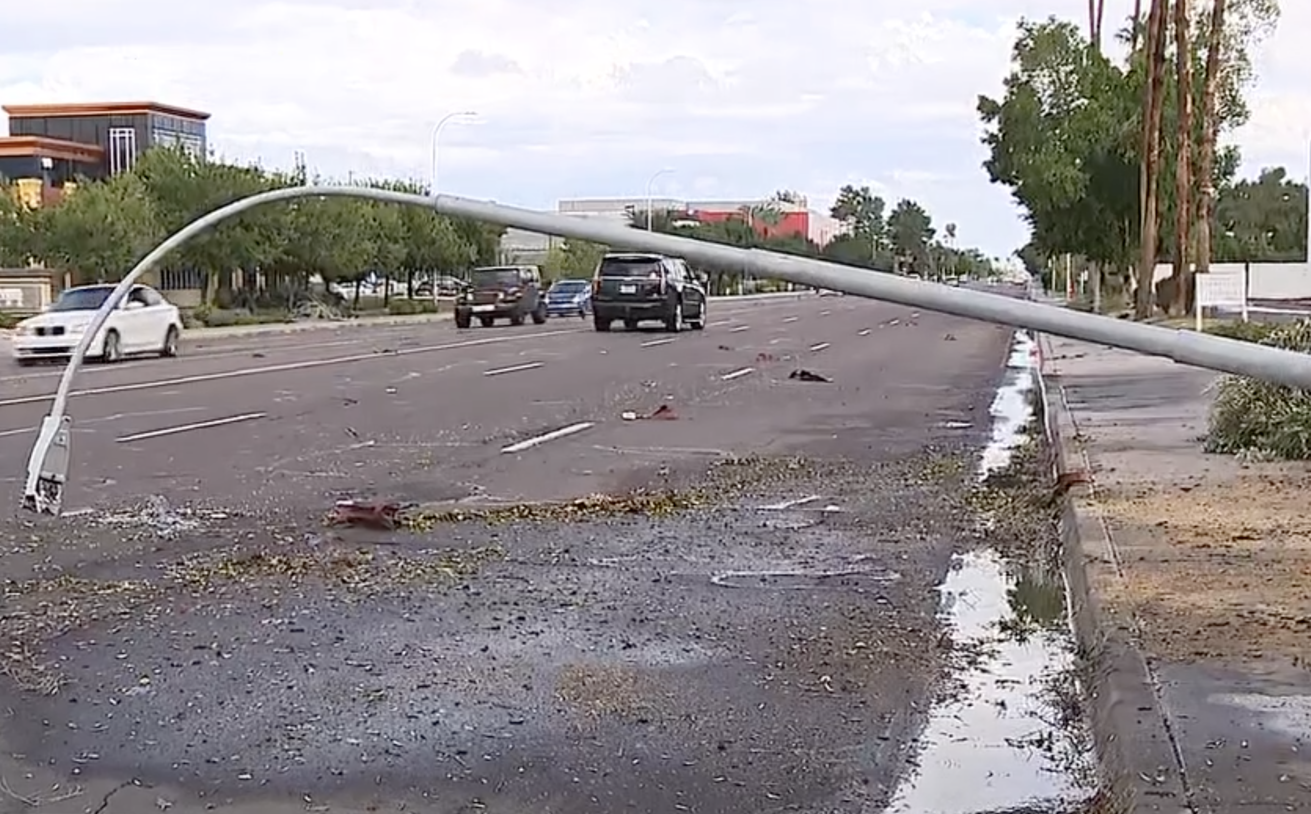 Downed light pole in Scottsdale. 