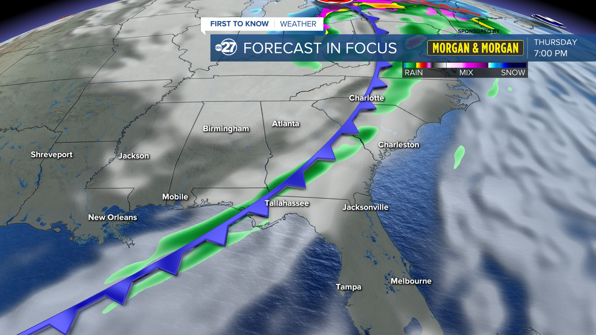 Cold front arrives Thursday night