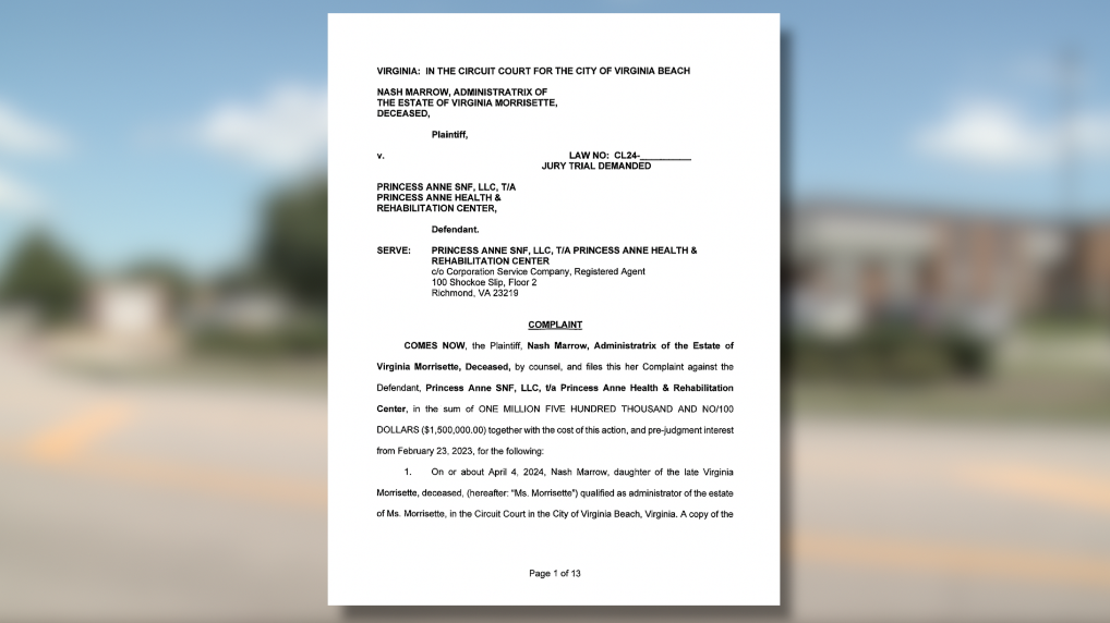 Lawsuit filed against Princess Anne Health and Rehabilitation Center amid closure