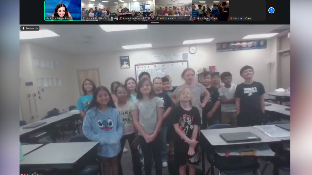 Meteorologist Ally Blake virtually visits Gulf Trace Elementary