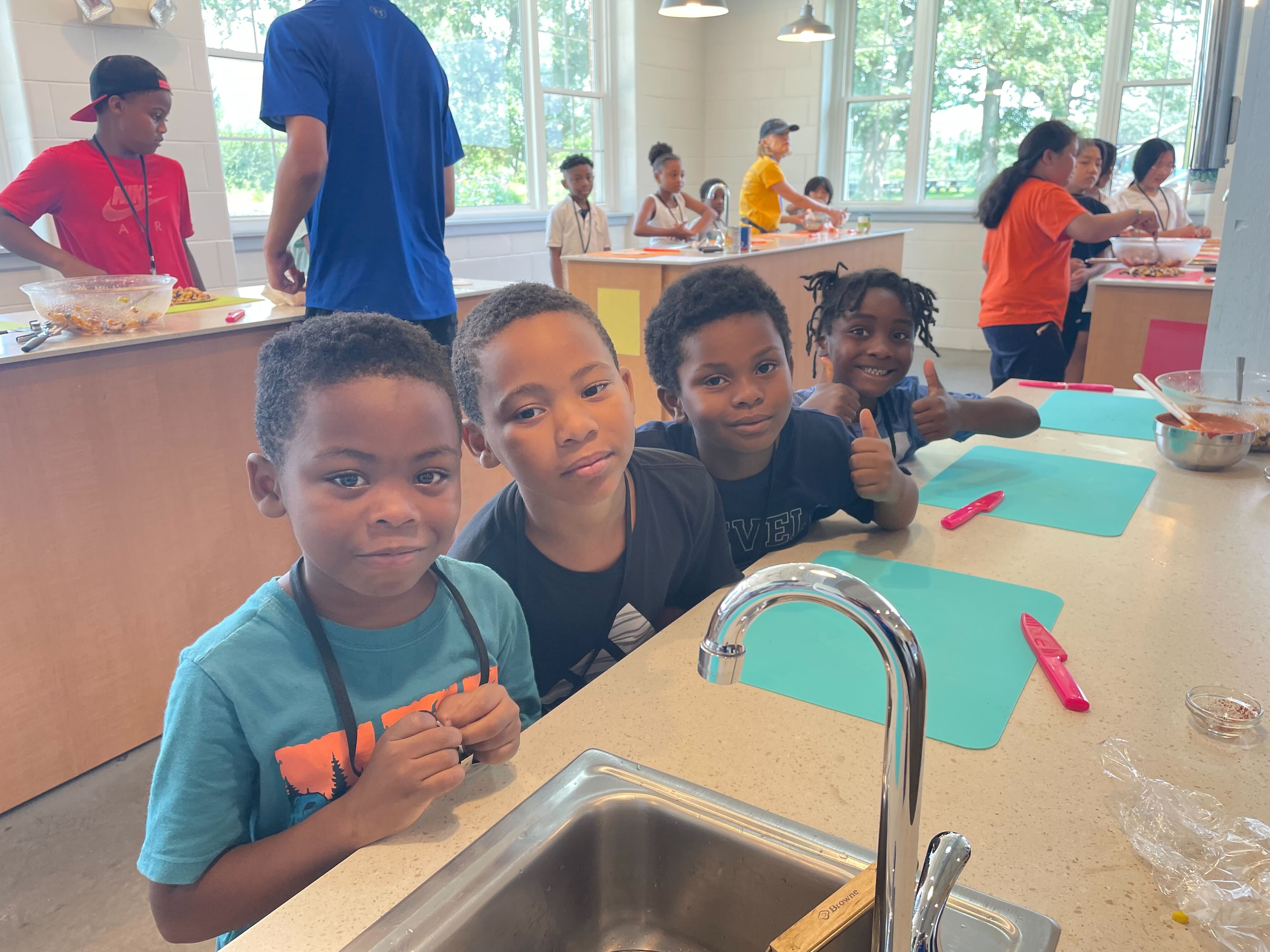 Kids hanging out at the Hunger Task Force Cooking with Culture program