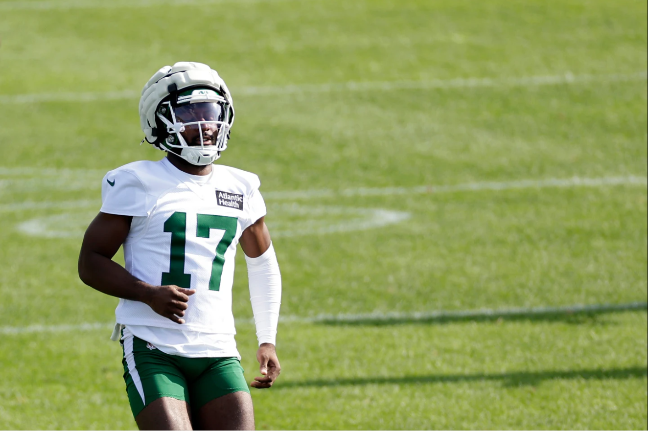 New York Jets cornerback Kris Boyd takes part in an NFL football training camp, July 23, 2025, in Florham Park, N.J.