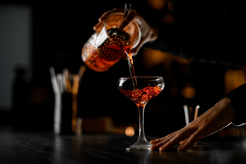 Bartender and cocktail