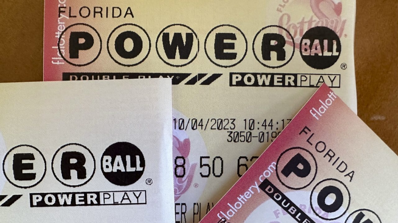 Powerball lottery tickets.