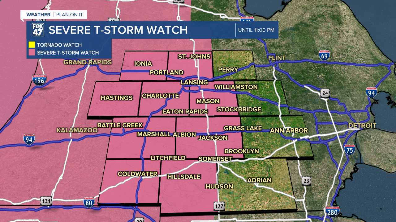 Severe thunderstorm watch until 11:00 p.m. 