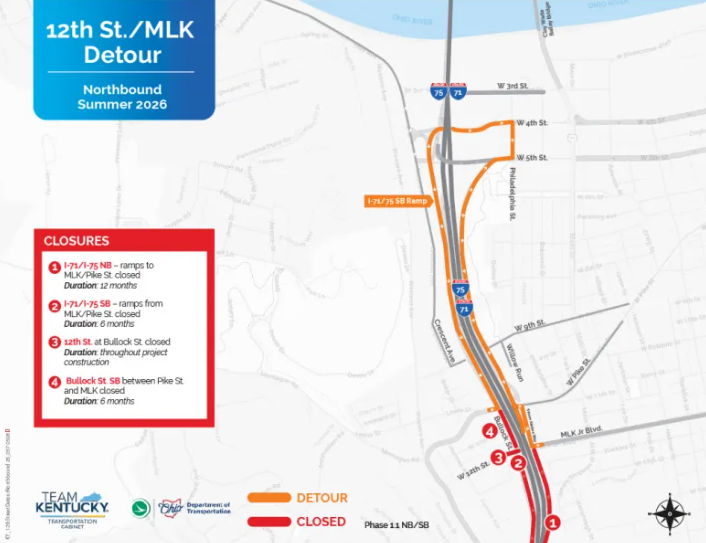 Ramp closures in Covington to begin June 8 as Brent Spence project advances