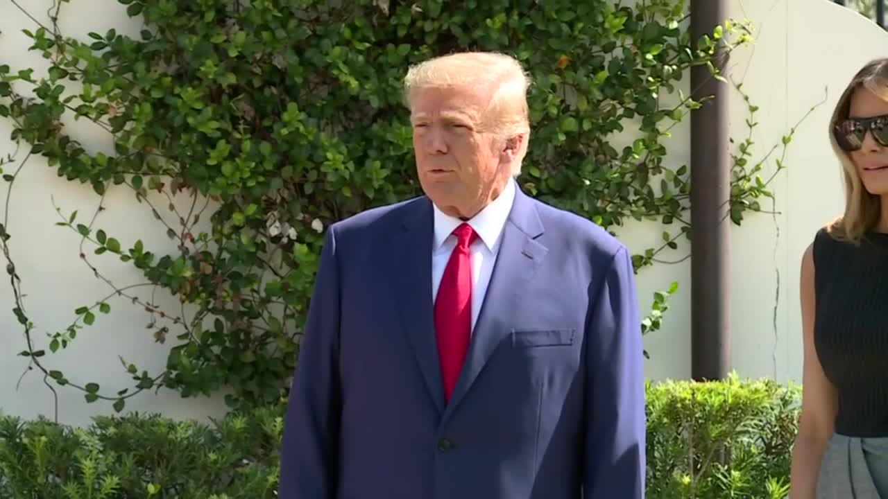 Former President Donald Trump outside Morton and Barbara Mandel Recreation Center in Palm Beach, Nov. 8, 2022