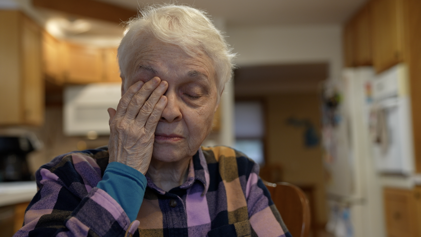 Barbara Georgescu has been experiencing eye pain since the train derailment in East Palestine, Ohio. 