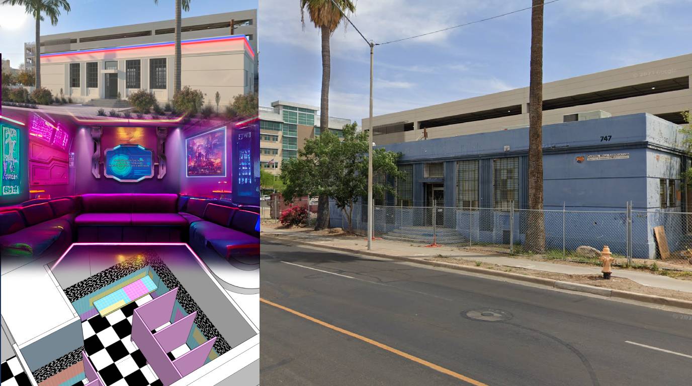 This historic art deco building in Downtown Phoenix will turn into a late 80s early 90s club called “Thundercat Lounge.”